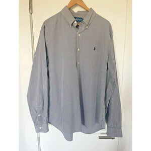 Polo Ralph Lauren Men's XL Custom Fit Black Gingham Pony Logo Button Down Shirt